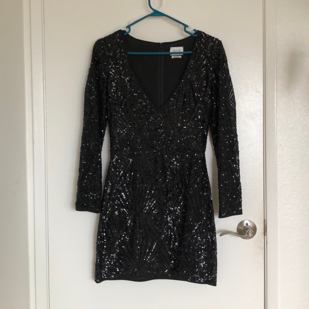 Sailor NYC Black Sequin Dress